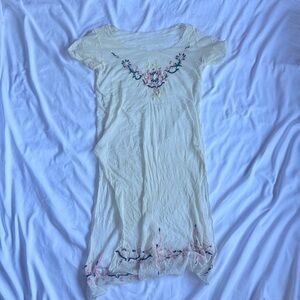 Embroidered Cream Dress
